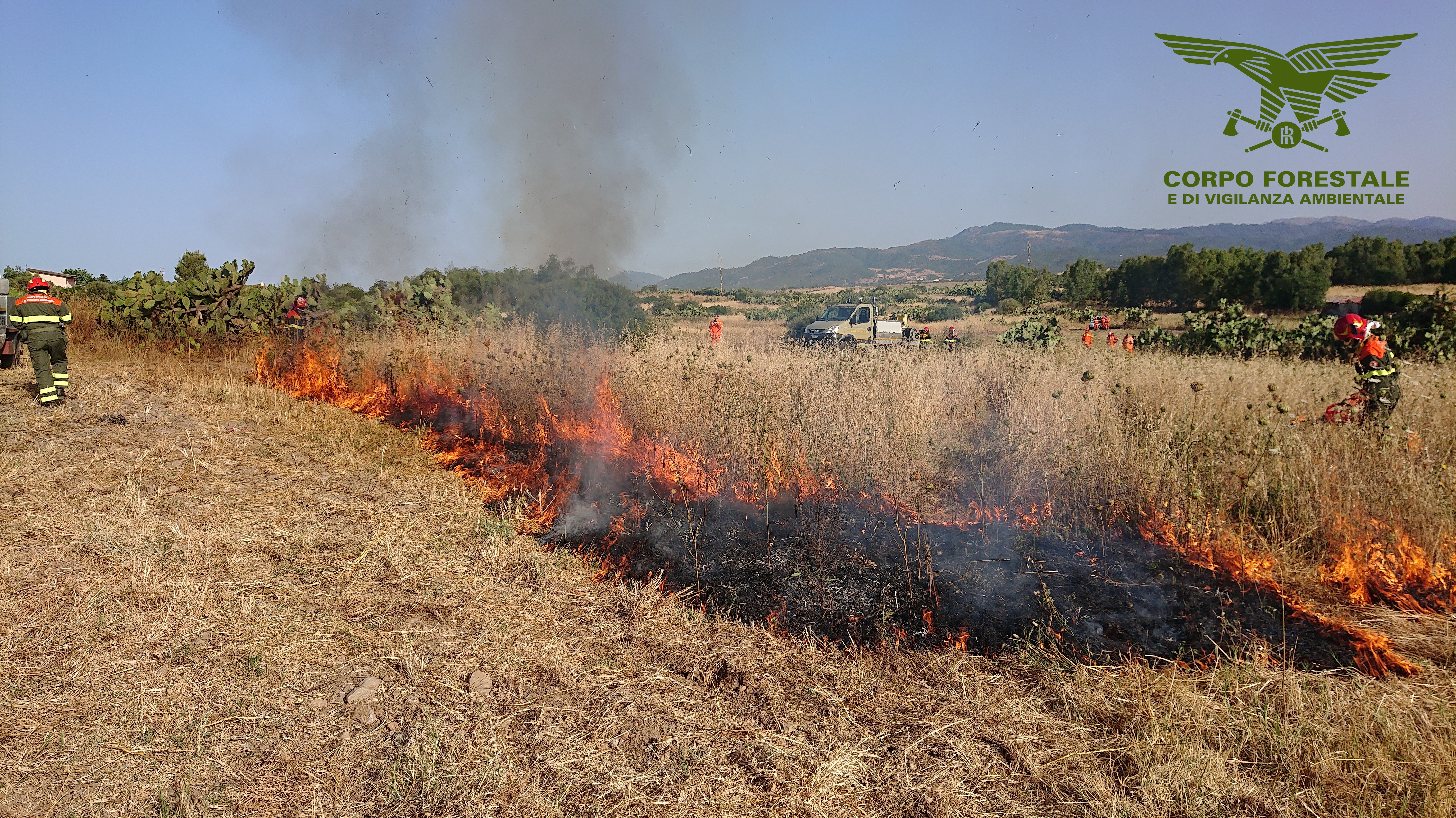 Siliqua, un’esercitazione dei Forestali per l’uso strumentale del fuoco