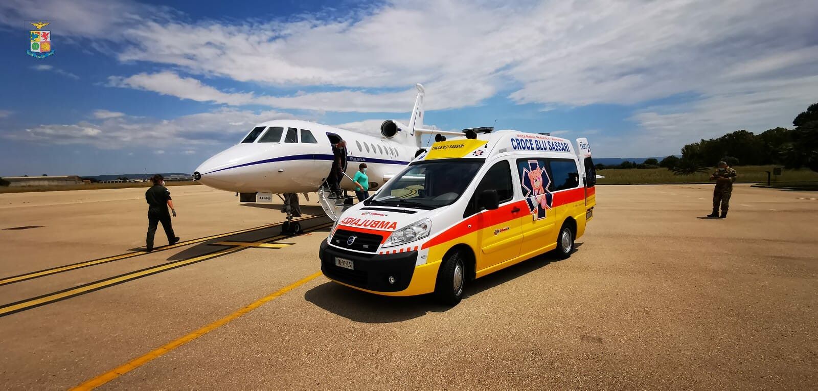 Da Alghero a Roma, volo sanitario d’urgenza con un Falcon dell’Aeronautica per un bimbo di due anni