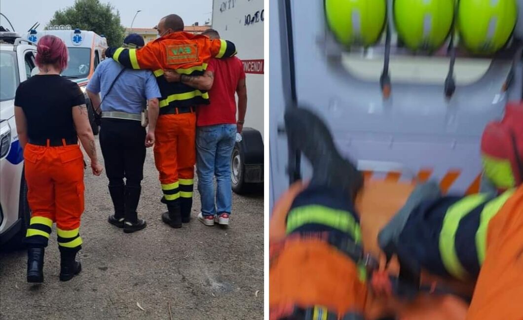 Maxi incendio a Sinnai domato dopo 2 ore, un volontario della Protezione Civile soccorso dal 118