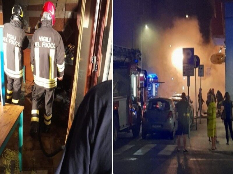 Cagliari, incendio nella notte in via Tasso: in fiamme la pizzeria “La Boccaccia”