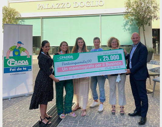 CFadda Fai Da Te sostiene la raccolta fondi “Un mammografo per il Businco” e dona 25.000 euro