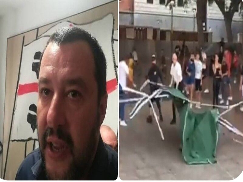 Leghisti aggrediti a Cagliari, Salvini furioso: “Delinquenti dei centri sociali, ecco chi sono i democratici”