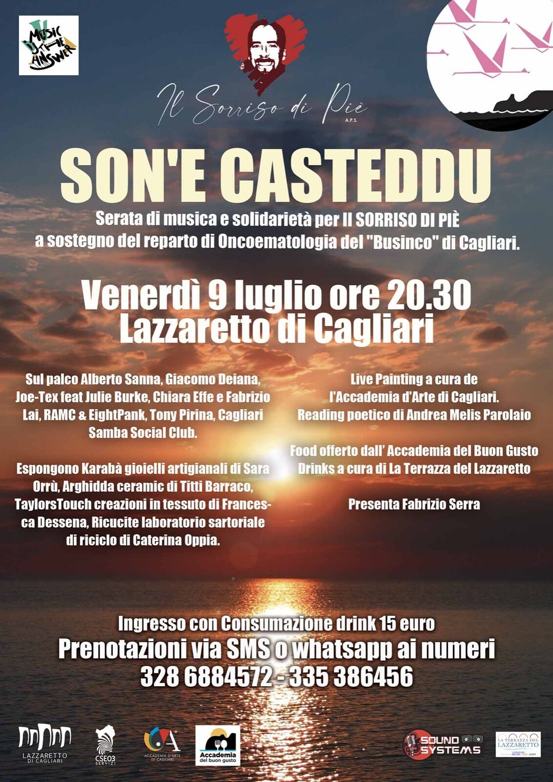 Cagliari, serata di musica per la grande solidarietà a Pierpaolo Piras, malato di linfoma