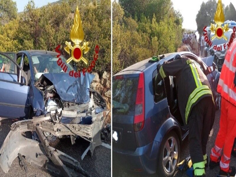 Schianto tra auto sulla strada per il mare in Sardegna, 6 feriti estratti dalle lamiere
