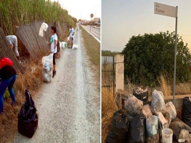 Quartu, volontari riempiono 25 sacchi con i rifiuti lasciati dagli incivili: “In appena un chilometro”