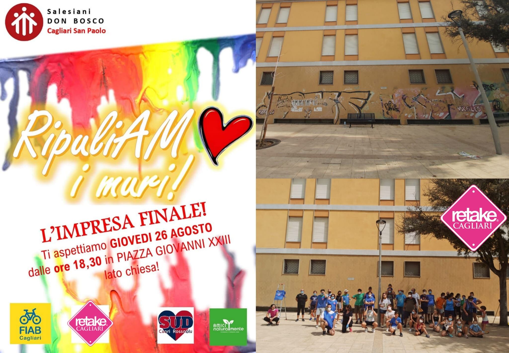 Giovedì 26 agosto “Ripuliamo i muri e facciamo bella Cagliari”