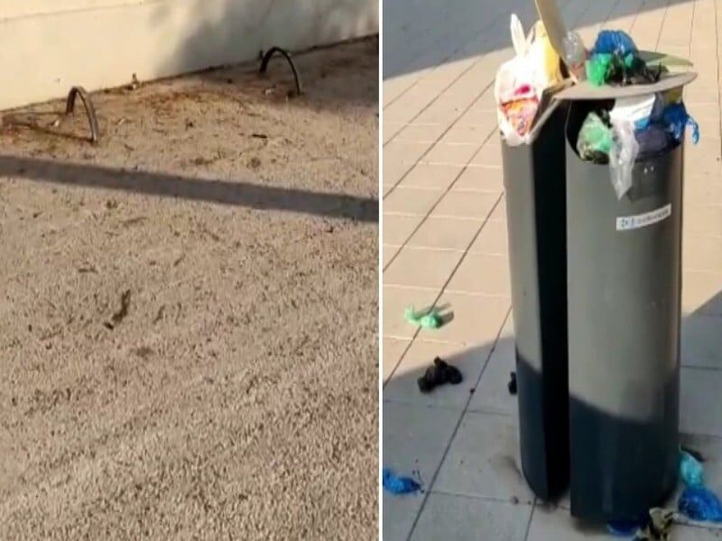 Pirri, l’sos: “Piazza delle Aquile devastata, i ragazzini spaccano cestini e spacciano tra la spazzatura” (VIDEO)