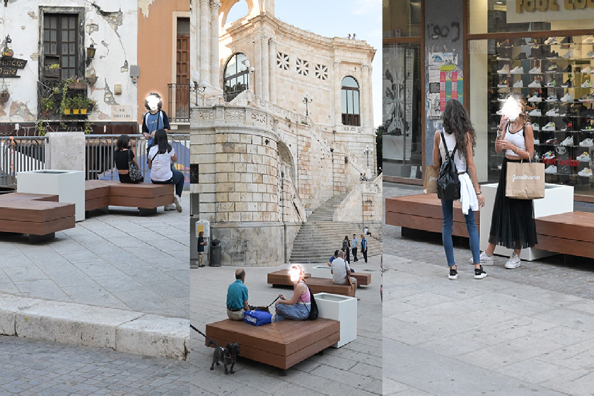 Cagliari, ecco le prime panchine nelle vie dello shopping: “La città si fa bella da via Alghero a via Manno”