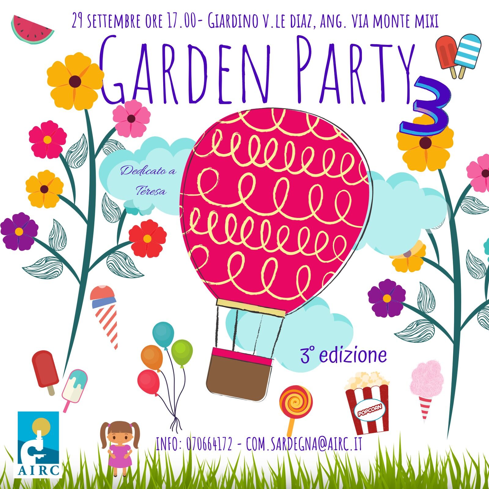 Cagliari, nel giardino in memoria di Teresa l’evento benefico “Una merenda per Airc”