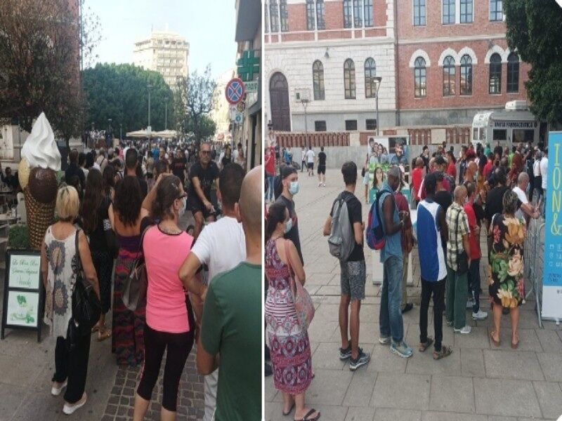 Cagliari, fila record per il vaccino in piazza Garibaldi: “Lo facciamo per proteggerci e per lavorare”