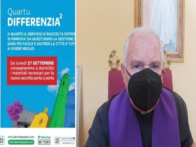 Quartu, l’ira del parroco: “La basilica di Sant’Elena colorata come i mastelli della spazzatura”