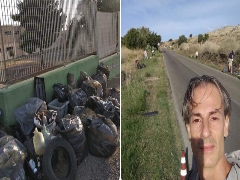 Quartu, il record dell’inciviltà: copertoni e una distesa di bottiglie abbandonati in appena 200 metri