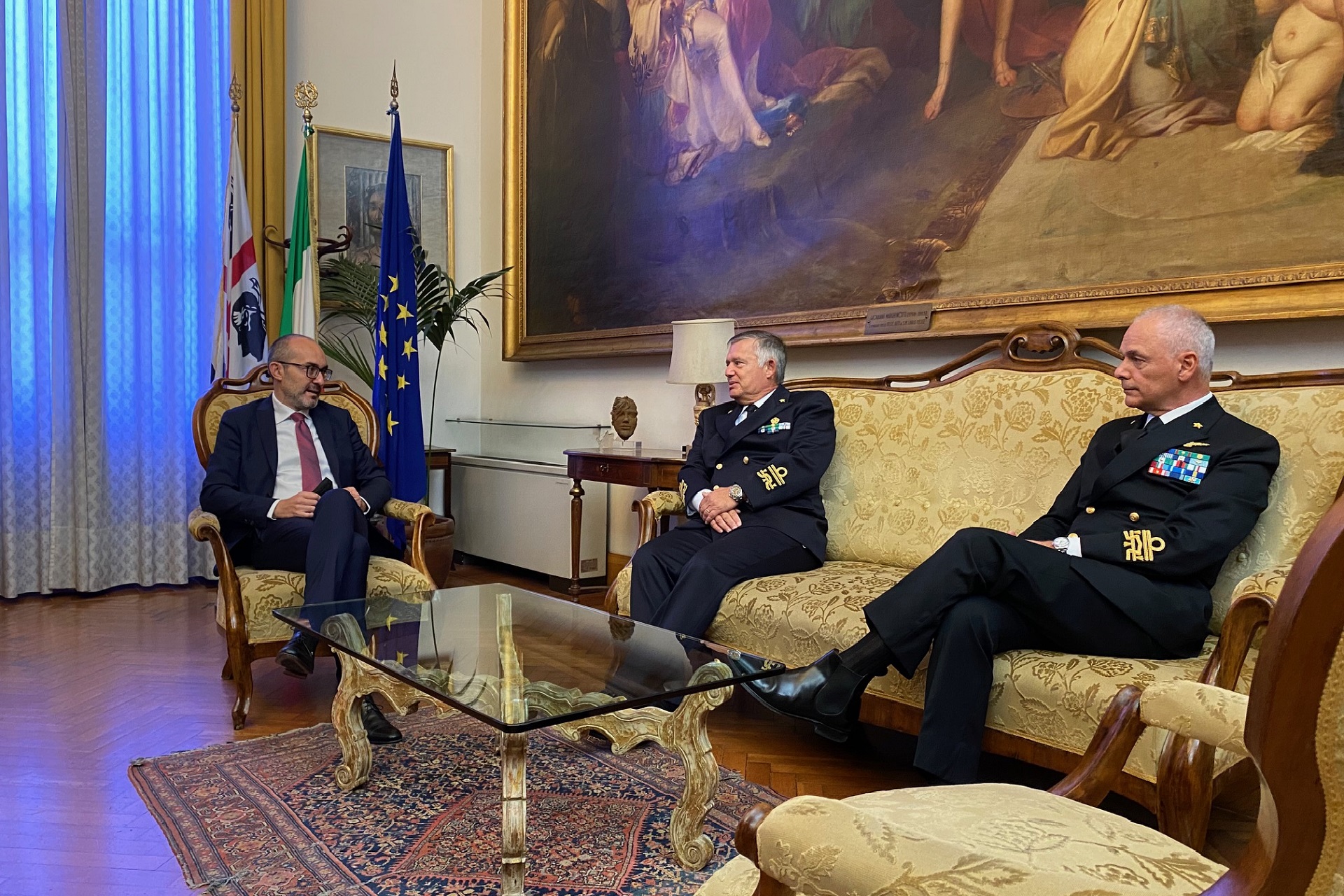 Cagliari, il sindaco Truzzu saluta e ringrazia l’ammiraglio Edoardo Compiani