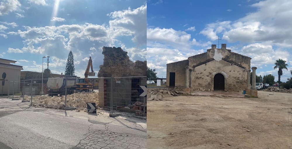Cantieri ad Assemini: via al restauro della chiesa di S. Andrea e rotatoria in via Olimpia