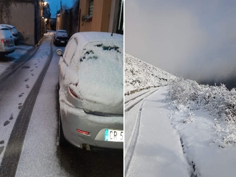 Sardegna imbiancata, temperature polari e neve sotto i mille metri da Fonni a Desulo