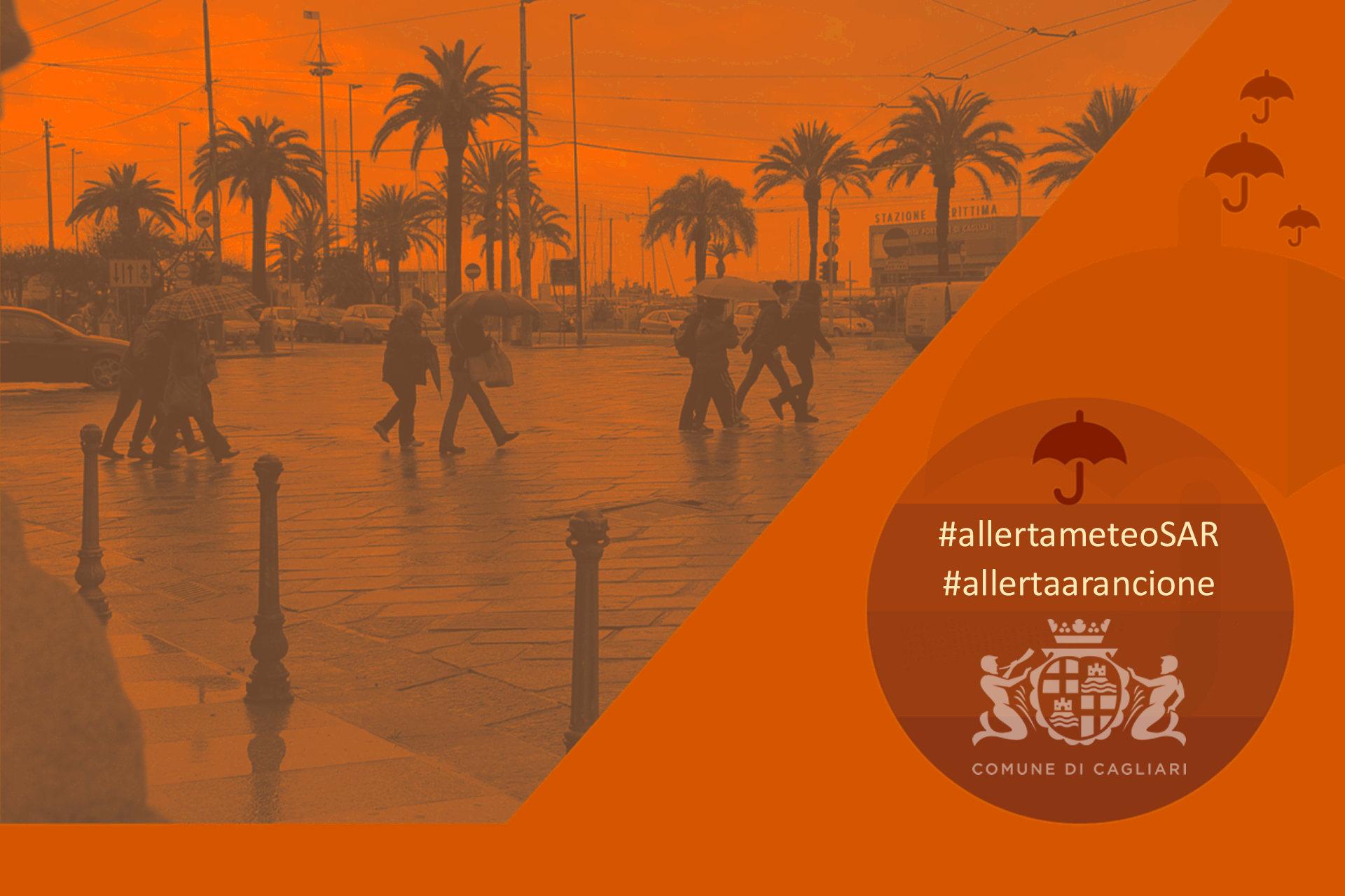 Cagliari, l’allerta passa da gialla ad arancione: maltempo fino alla mezzanotte di lunedì