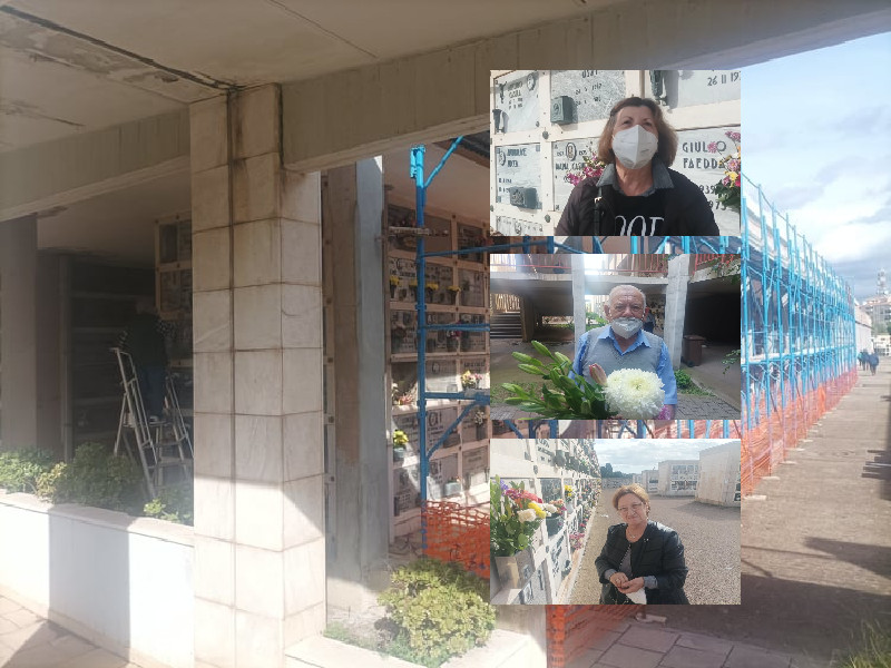 Cagliari, pienone al cimitero tra transenne e muri scrostati: fuori caos parcheggi e spuntano i parcheggiatori abusivi (VIDEO)