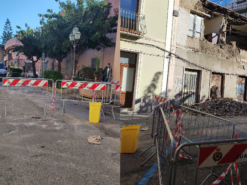 A Quartu crollano le case e gli affari: “In via Dante transennata non passa un’anima, zero clienti e casse vuote”