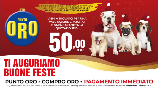 Punto Oro, il gruppo di compro oro presente in tutta la Sardegna, ti augura Buone Feste!