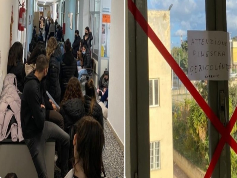 Cagliari, clamorosa protesta degli studenti del De Sanctis: “Finestre sempre aperte per il Covid, ci stiamo ammalando”
