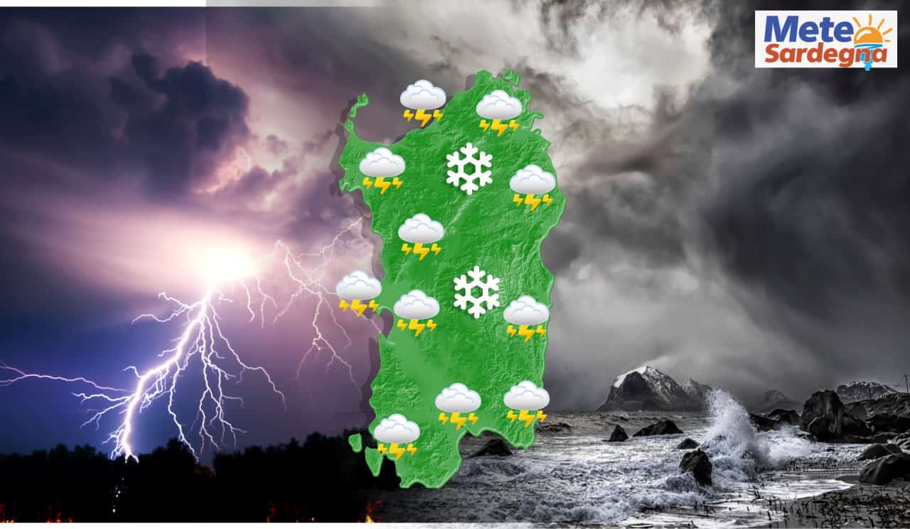 Sardegna, sono in arrivo le burrasche e torna il freddo polare nelle prossime ore: possibili nuove nevicate