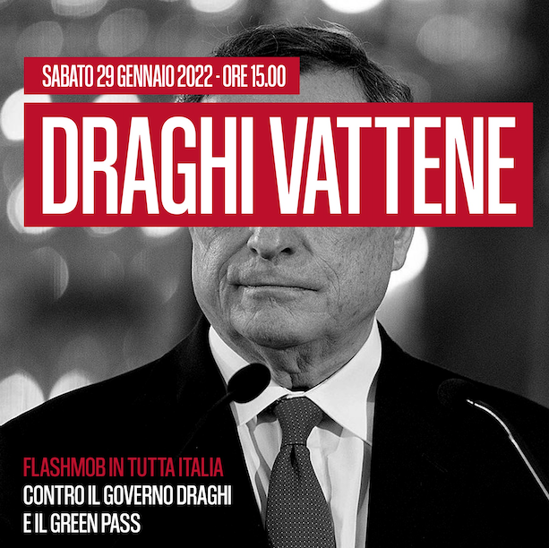 CasaPound annuncia manifestazioni in tutta Italia in protesta contro il governo Draghi