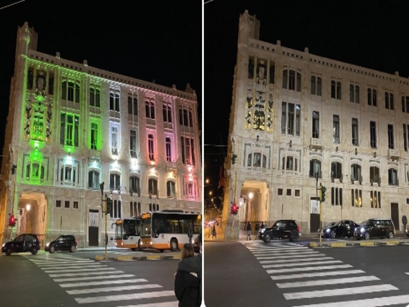 Bollette choc, protesta anche a Cagliari contro il caro energia: spente le luci del Municipio