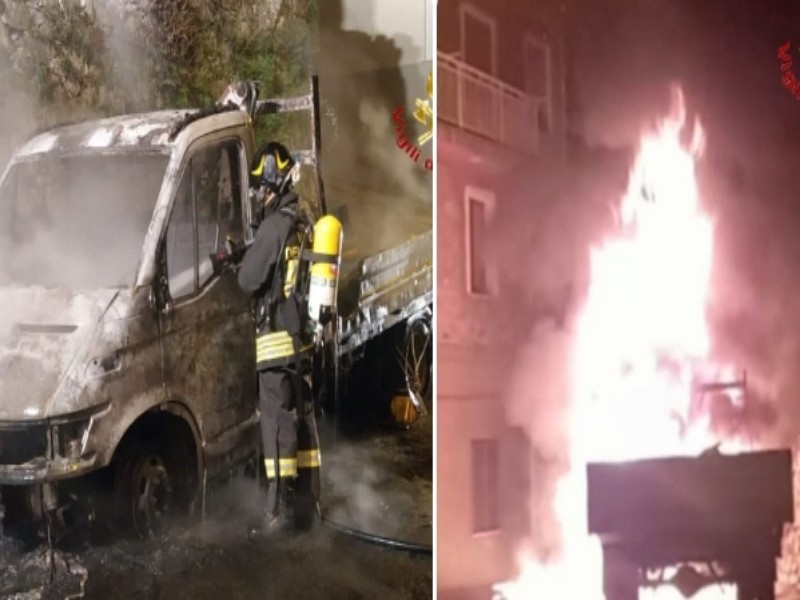 Doppio attentato incendiario in Sardegna, in cenere un camion e un’auto: indagini dei carabinieri