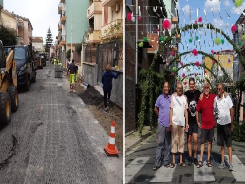 Selargius, nuovo look per la strada “regina” del matrimonio selargino: asfalto e marciapiedi tutti nuovi