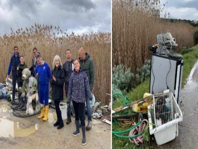 Quartu, fiume utilizzato come discarica: tra i rifiuti addirittura ruote e frigoriferi