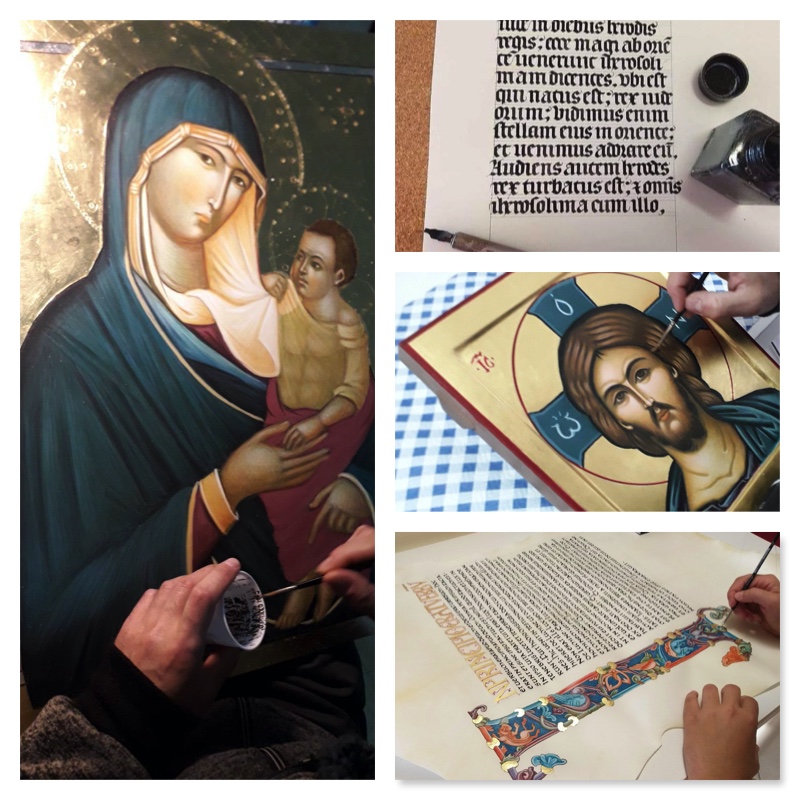 A lezione per imparare la tradizione degli antichi iconografi e amanuensi