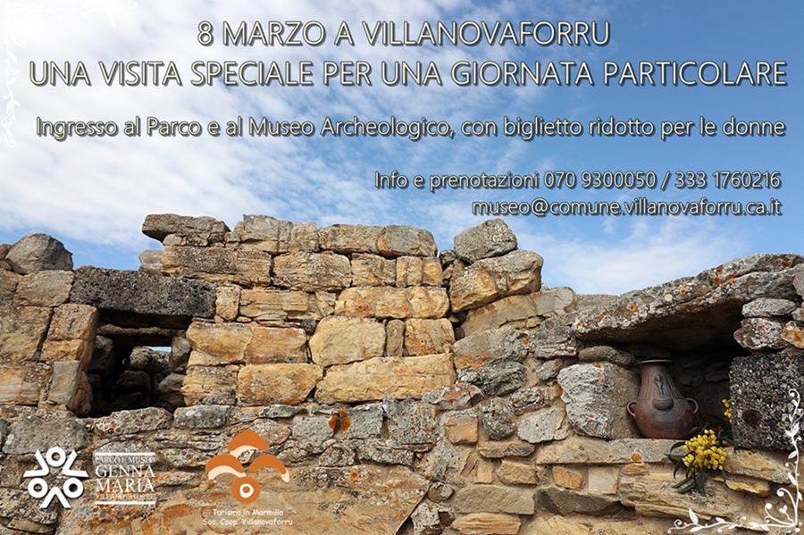 L’8 marzo visite guidate e ingresso ridotto per le donne al Parco e Museo Genna Maria di Villanovaforru