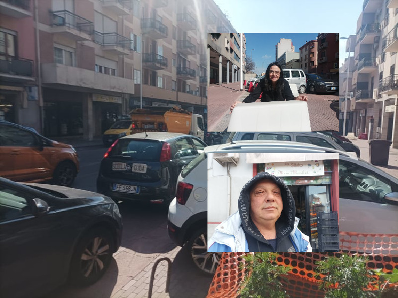 Cagliari, viale Sant’Avendrace è una bolgia: “Lavori fermi e casse vuote, dobbiamo spostare i blocchi per parcheggiare”