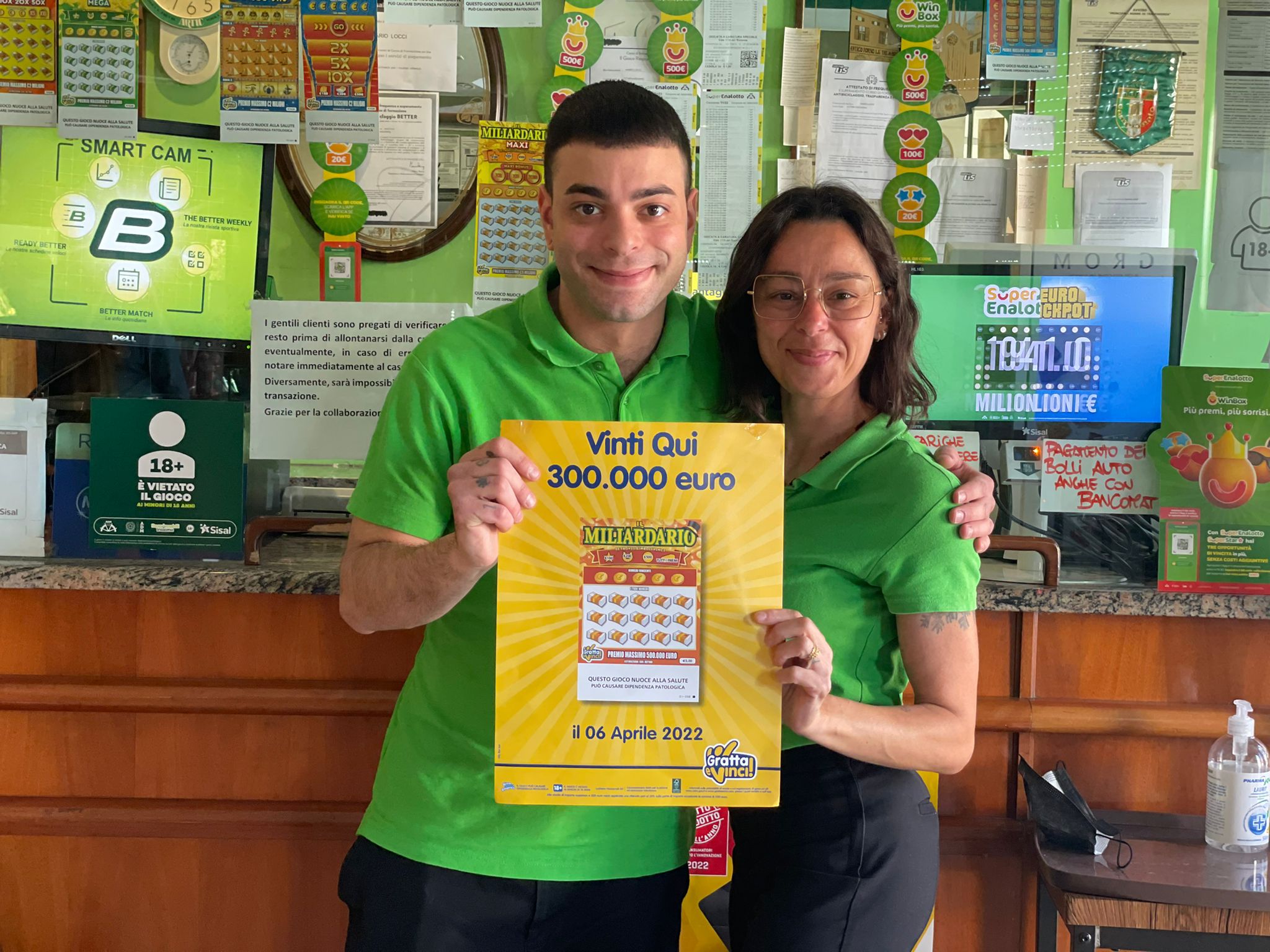 Settimo San Pietro, colpaccio al bar: spende 5 euro e ne vince 300mila