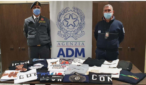 Cagliari, sequestrati capi di abbigliamento contraffatti all’aeroporto di Elmas: sanzionate due persone