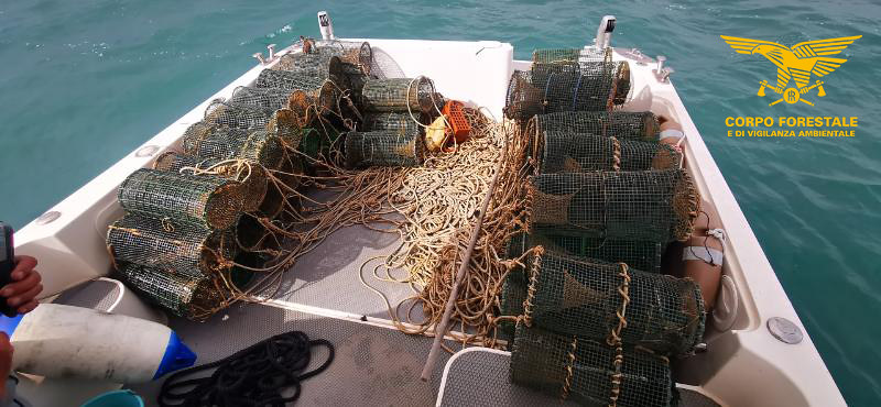 Oristano, pesca illegale nell’area marina protetta: trovate 60 nasse per catturare gronghi e polpi