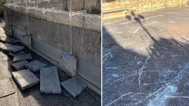 Flop di telecamere e vigilanza e Bastione massacrato a Cagliari: 70 storiche panchine in marmo distrutte