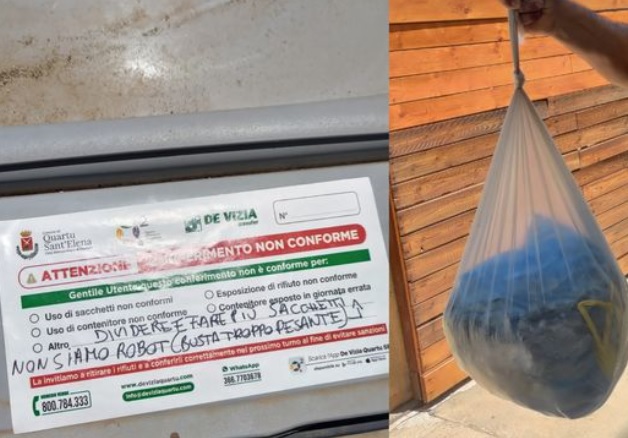 A Quartu i rifiuti restano dentro i mastelli: “Busta troppo pesante, non siamo robot”