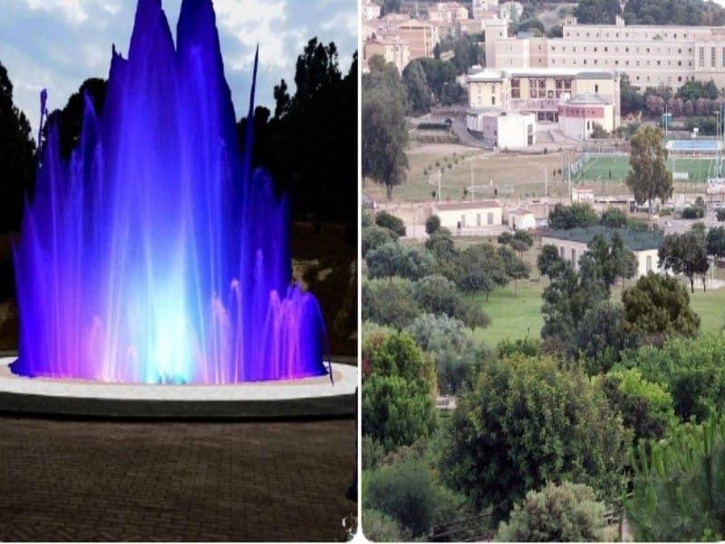 Cagliari, a Monte Claro asilo per 70 bimbi immerso nel verde e giochi di luce nella mega fontana