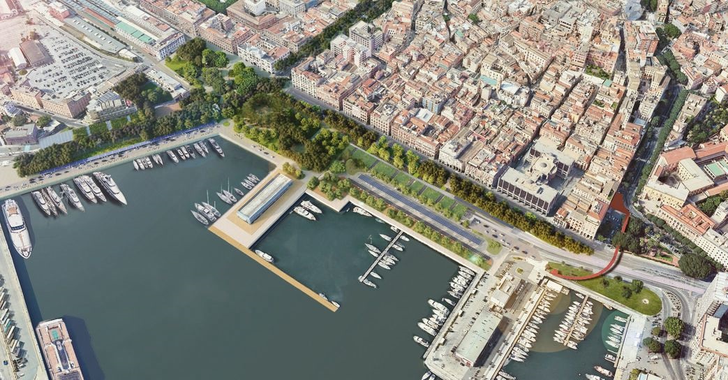 Cagliari, la piazza sul mare di via Roma: una promenade con 200 alberi, chioschetti e la rambla dello sport