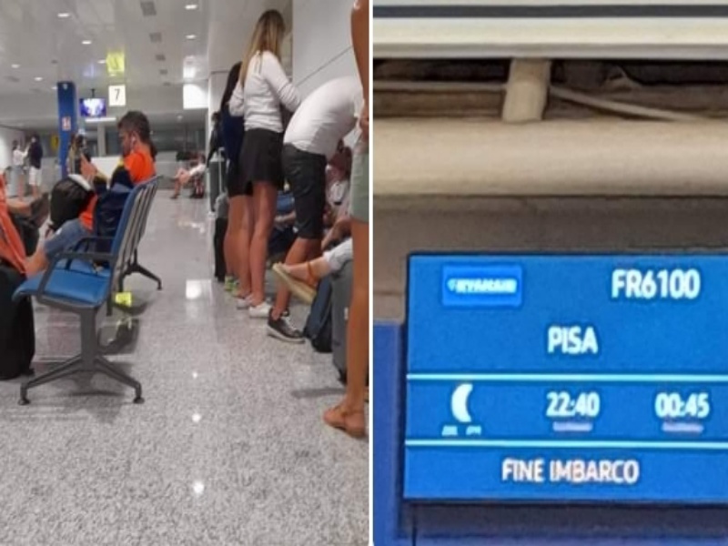 Odissea a Elmas: “Ryanair per Pisa col motore guasto, abbandonati all’aeroporto per 3 ore”