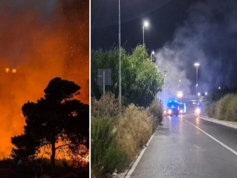 Quartu, 17 pompieri per domare l’inferno di fuoco dietro Carrefour: è caccia ai piromani