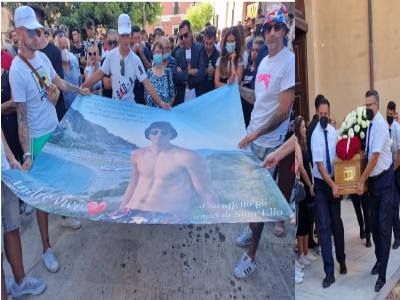 Selargius, l’addio tra le lacrime a Andrea Musiu: “Ora fai gol in cielo”