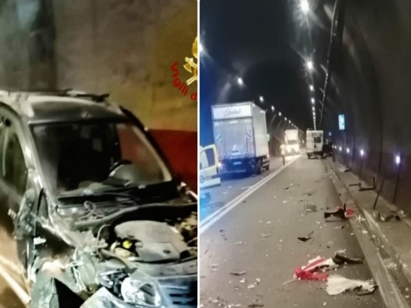 Schianto in galleria a Solanas, auto impazzita centra 3 veicoli: nessun ferito solo per miracolo