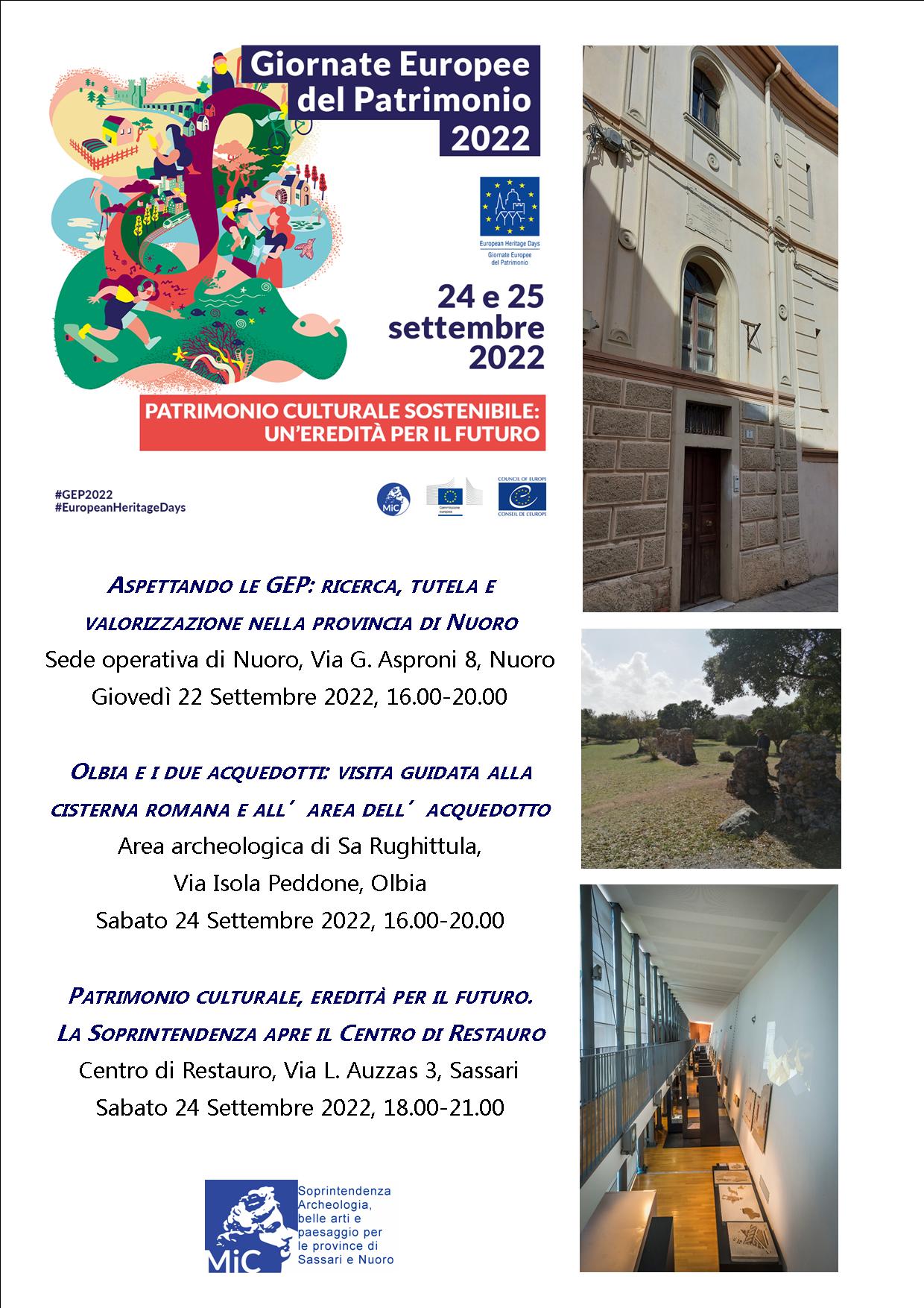 Giornate europee del Patrimonio, le iniziative della Soprintendenza di Sassari e Nuoro