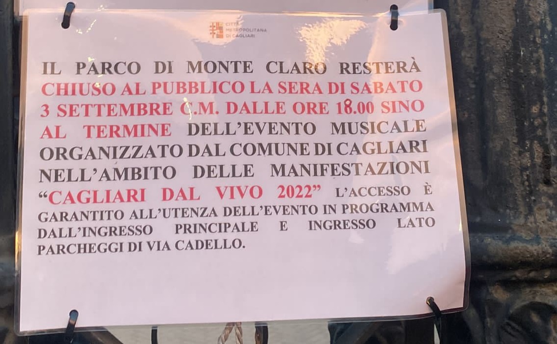 Cagliari, parco di Monte Claro chiuso per concerti: “Mai successo prima, solo Truzzu l’ha fatto”