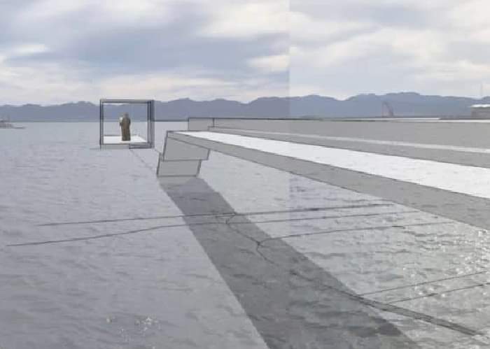 Cagliari, svolta a Bonaria: passerella dalla basilica a Su Siccu e statua della Madonna in mezzo al mare