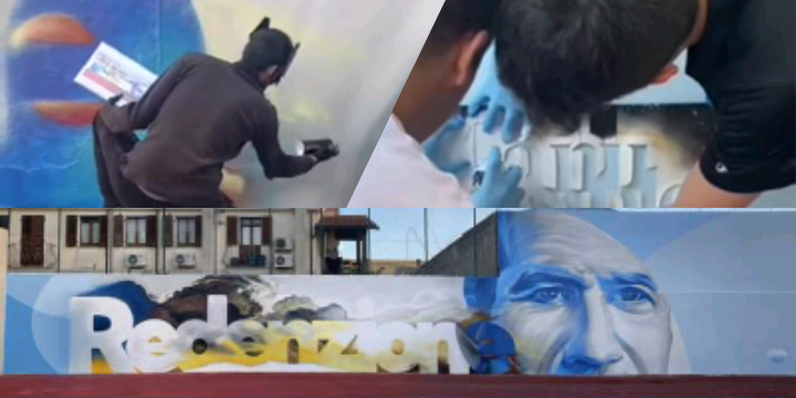 Monserrato, i giovani dell’oratorio Maria Ausiliatrice protagonisti del nuovo murale di Manu Invisibile