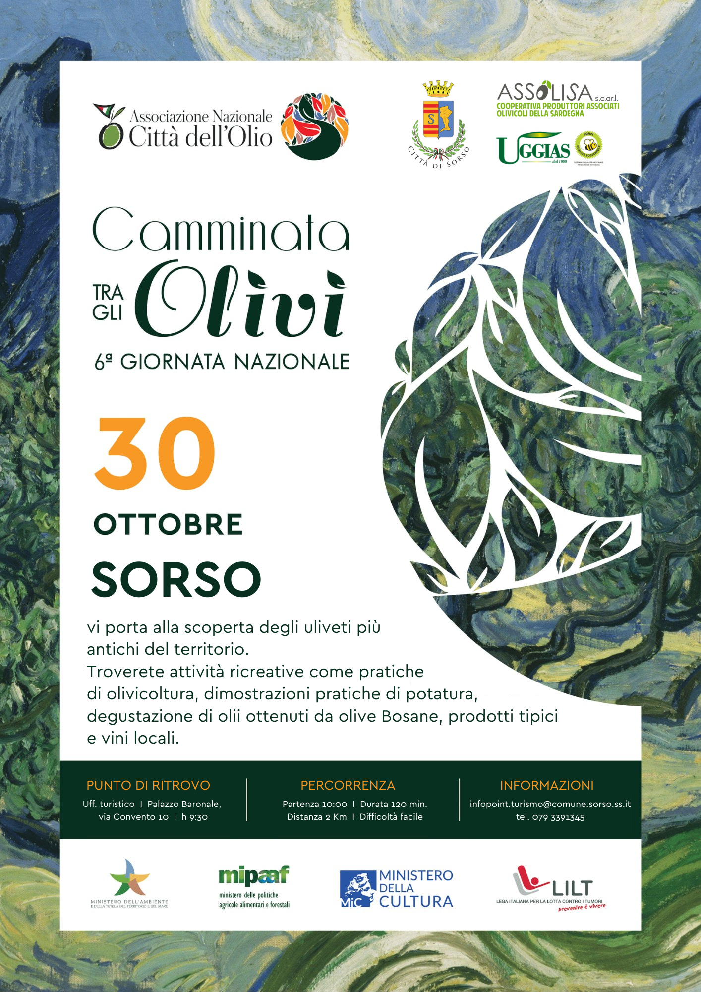 Sorso, domenica 30 ottobre la Camminata tra gli olivi 2022