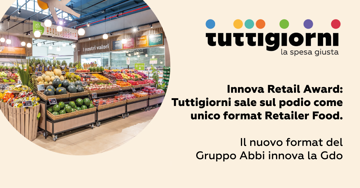 Innova Retail Award: Tuttigiorni sale sul podio come unico format Retailer Food